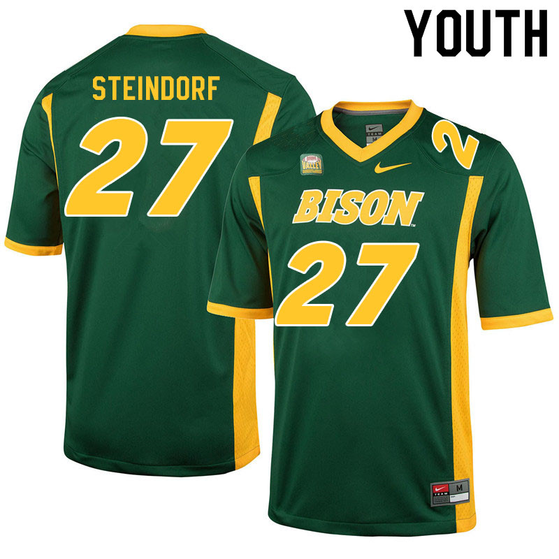 Youth #27 Kaedin Steindorf North Dakota State Bison College Football Jerseys Sale-Green - Click Image to Close